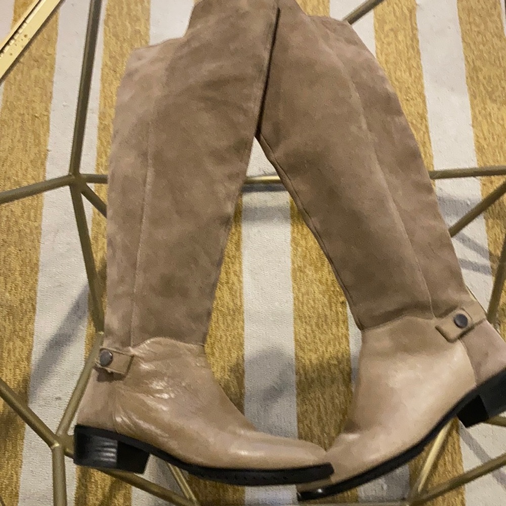Stunning Tall boot. Suede and leather combo . Zips inside and work perfectly .
